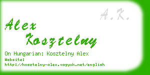 alex kosztelny business card